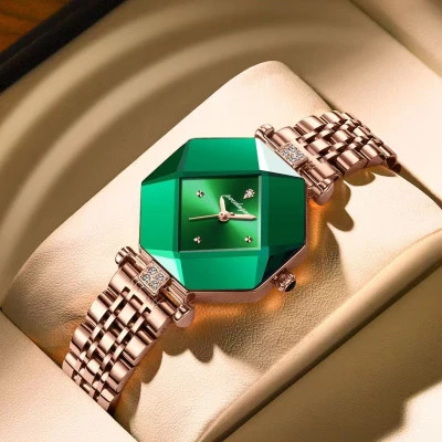 Luxury Green Diamond Quartz Ladies Watches